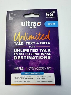 ultra mobile sim card unlimited talk,TEXT&DATA-USA-EASY ACTIVATION - Image 1 of 3