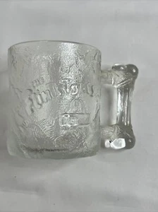 Vintage McDonald's RocDonald's Flintstones "Pre Dawn Mug" Glass Coffee Cup 1993 - Picture 1 of 7