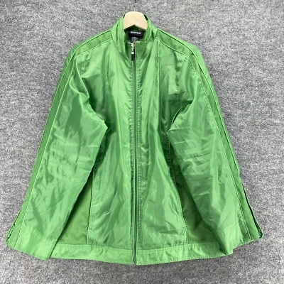 Avenue Windbreaker Jacket Women 14/16 Green Lined Full Zip Long Sleeve High Neck - Image 1 of 4