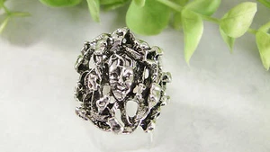 Men's Ring Size 8.75 Stainless Steel w Face Biker Goth Punk Rocker Jewelry New - Picture 1 of 11