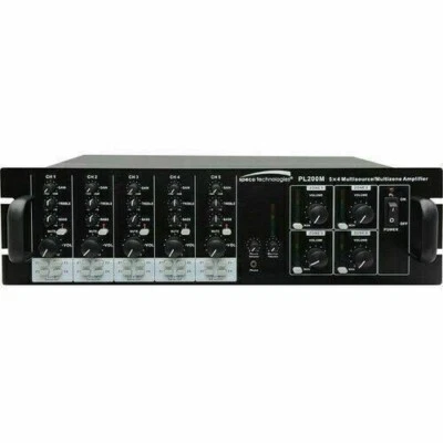 Speco PL200M Commercial Multizone PA Amplifier 5×4 Multisource - Image 1 of 2