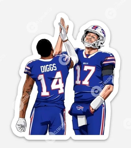 Buffalo Bills JOSH ALLEN STEFON DIGGS - MAGNET Vinyl Football NY Bill Waterproof Cover