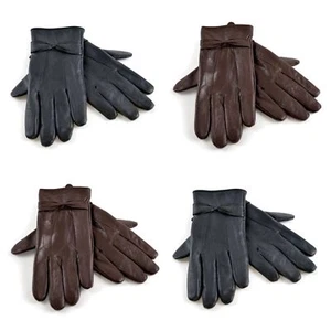 LADIES LEATHER GLOVES WOMENS GENUINE PREMIUM QUALITY DRIVING WARM FUR LINING - Picture 1 of 3