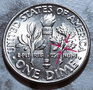 2017 P Philadelphia U.S. Roosevelt Dime Free S&H BIN159 1 Die Chip - Picture 1 of 5