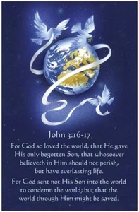 GIOVANNI 3:16-17 Poster Stampa Arte Cristiana, Ispirazione Bibbia Scrittura Versetto - Foto 1 di 4