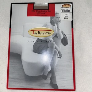Vintage Talbots seidig transparente Strumpfhose Control Top Sandaletoe Größe B sand - Bild 1 von 6