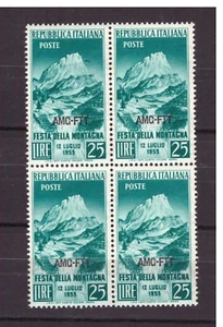 BRIEFMARKEN Triest Zone A 1953 Bergfest AMG FTT 25 L Quartina # - Bild 1 von 2