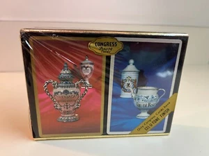 Congress Playing Cards Double Deck Pinochle Cel-U-Tone Finish Victorian Urns Art - Picture 1 of 6