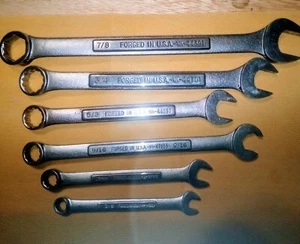 Lot of 6 Vtg Craftsman 12 Point Box End Wrenches -V upside down V - Series  - Bild 1 von 1