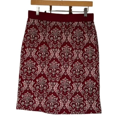 Gilli Womens Size M Red Jasmine Paisley Pencil Skirt Elastic Waistband USA Made Foto 1 de 4