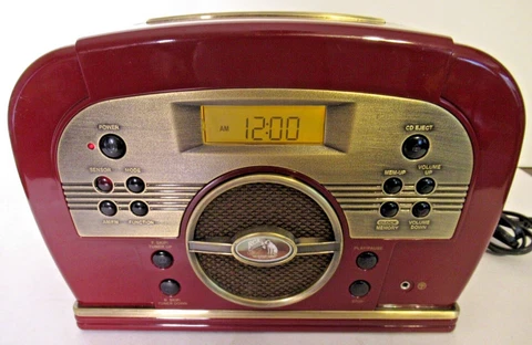 RCA Toaster CD Clock Radio Parts Or Repair Or Display Maroon Retro See Condition Cover