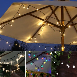 5m Battery LED Outdoor Fairy String Timer Green Cable Lights | Berry Heart Star - Picture 1 of 173
