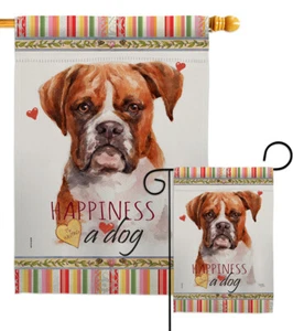 Boxer Happiness Garden Flag Animals Dog Small Decorative Gift Yard House Banner - Picture 1 of 13