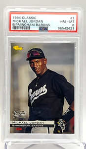 1994 Classic Card #1 Michael Jordan Birmingham Barons  NM-MT  PSA 8  66542421