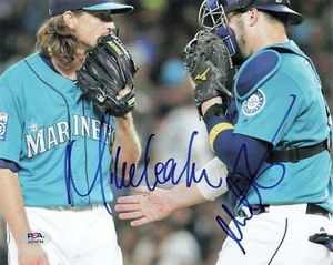 MIKE ZUNINO & MIKE LEAKE signed 8x10 photo PSA/DNA Seattle Mariners Autographed - Picture 1 of 1