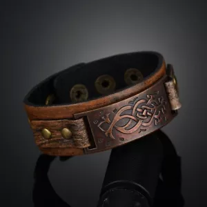Mens Vintage Wrap Leather Wristband Bracelet Cuff Charm Bangle Gift Jewelry - Picture 1 of 6