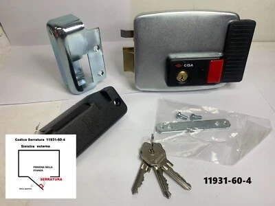 CISA 11931-60-4 ELETTROSERRATURA SERRATURA ELETTRICA SERIE 12Volt PER CANCELLI - Immagine 1 di 4