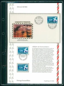 SCHWEIZ ETSB 1983/6d ERSTTAGS-SAMMELBLATT KOMMUNIKATION TAUBE PIGEON COLOMBE - Bild 1 von 2