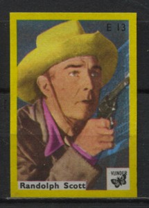 Randolph Scott Dutch Movie Film Music Star Trading Card E13