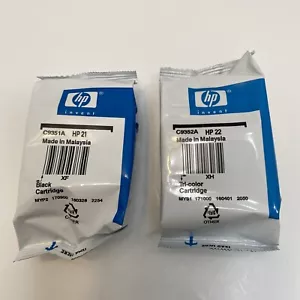 New HP 21 Black C9351A & 22 Tri Color C9352A Combo Ink cartridge for Printer OEM - Picture 1 of 2