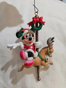 Vintage Enesco Treasury of Christmas Minnie Mouse Ornament "Merry Reindeer Ride" - Bild 1 von 9