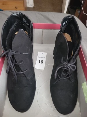 MERONA Suede Leather Boots  Womens Sz 10 Wedge Shoes High Platform - Image 1 of 4