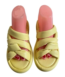 Clergerie Paris Ange Leder Riemchen Plateau gelbe Sandalen Größe 8 - Bild 1 von 11