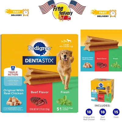 Dentastix Dental Treats for Large Breeds - 51 Count Fresh & Flavorful - Image 1 of 4