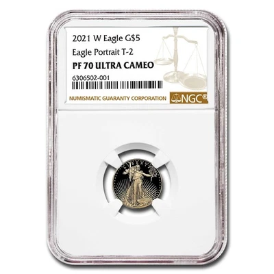 2021-W 1/10 oz Proof Gold Eagle T2 PF-70 UCAM NGC - Image 1 of 3