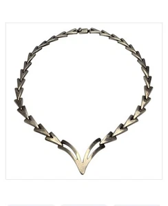 73gr! captivating Arenas Taxco Mexico STERLING SILVER ARROW HEAD NECKLACE 18" - Picture 1 of 7