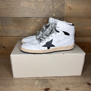 Golden Goose Sky-Star White Black High Top Sneaker Serigraph Leather EU Size 44 - Picture 1 of 18