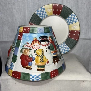 Yankee Candle Acolchado Muñeco de Nieve y Niños Tarro Vela Plato y Sombra NUEVO - Imagen 1 de 6