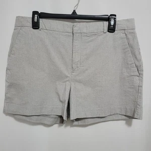 Women's Banana Republic Gray & White Striped Shorts, Size 12. Excellent Cond. - Picture 1 of 3