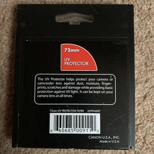 Canon UV Protector Clear 72mm Lens Filter  - Genuine VGC original case - Picture 1 of 5