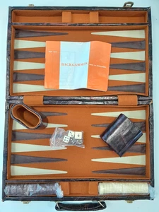 Vintage Backgammon Brettspiel im Koffer komplett A88 B447 - Bild 1 von 16