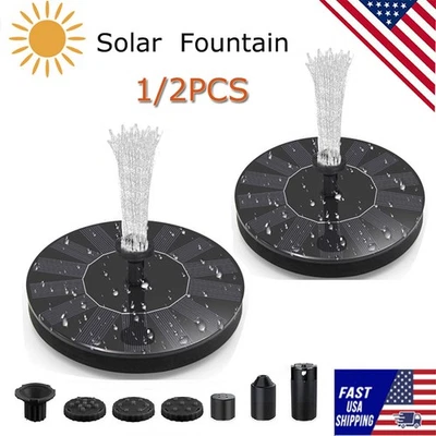 1/2X Fuente de Energía Solar Sumergible Flotante Bomba de Agua Estanque Pájaro Baño Jardín Foto 1 de 4