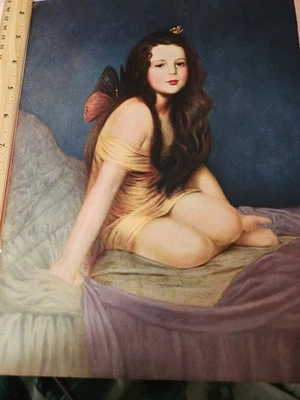 Litografía Psique William Sargeant Kendall Mariposa Hada Niña De Colección Nuevo de Lote Antiguo Foto 1 de 4