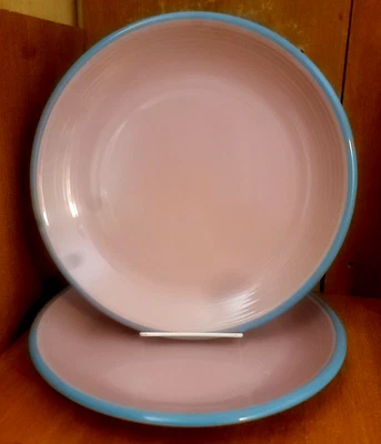 Century RIO PINK Dinner plate set of 2, 11 1/8", Stoneware, Excellent - Image 1 of 4