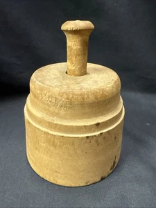 Vintage Holz Butterform Presse geschnitzt Weizen Stempel Design Rundholz (s1) - Bild 1 von 10