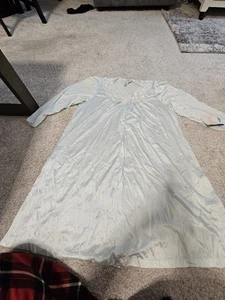 Camisón Vanity Fair Vintage Verde Claro Manga Larga Nylon Botón Talla XL - Imagen 1 de 8