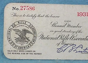NRA Membership Card  - 1931   - bx2 - Picture 1 of 4