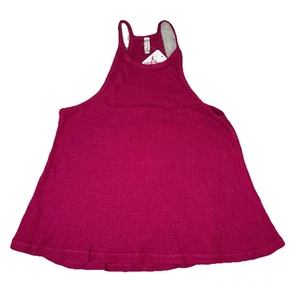 Free People Racerback Tank Damen XS Strick Crop Top Intim Rot Ripp Träger - Bild 1 von 8
