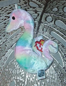 Ty Original Beanie Babies NEON 1999 The Pastel Seahorse con etiquetas - Imagen 1 de 6