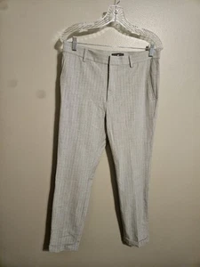 H&M Pants Women Medium Gray Striped Skinny Fit Cuffed Pants Size 30 - Picture 1 of 9