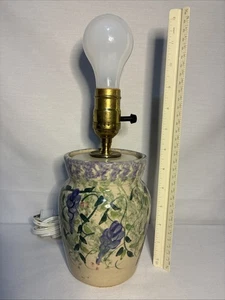 Vintage Desk Lamp Wisteria Pink Green Blue Violet Yesteryears Pottery - Picture 1 of 8