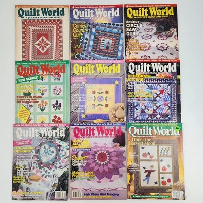 Lot of 9 Vtg 1990s Quilt World Magazines Sewing Quilting Patterns & Projects - Image 1 of 4
