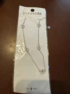 NEW Pura Vida Daisy Choker - Brass Base W Rhodium Plating - Picture 1 of 2