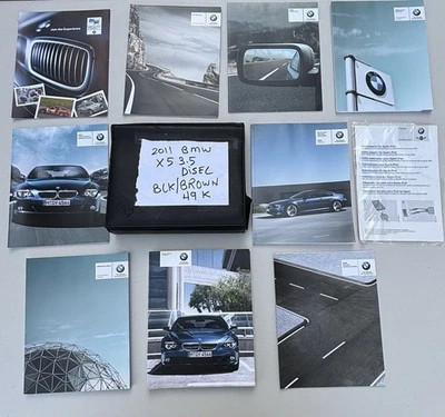 BMW 2011 X5 X6 Conjunto de Livro Manual do Proprietário com Estojo Preto Fabricante de Equipamento Original - Imagem 1 de 4