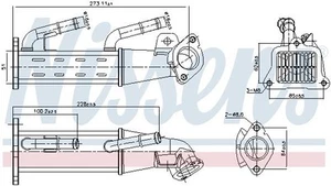 Refrigerador de recirculación de gases de escape Nissens 989404 AGR para Ford Land Rover 2006 - 2012 - Imagen 1 de 9