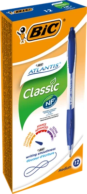 BIC GROUP BIC Kugelschreiber Atlantis Classic in Blau - Strichstärke 0,4 mm, 12er Pack
